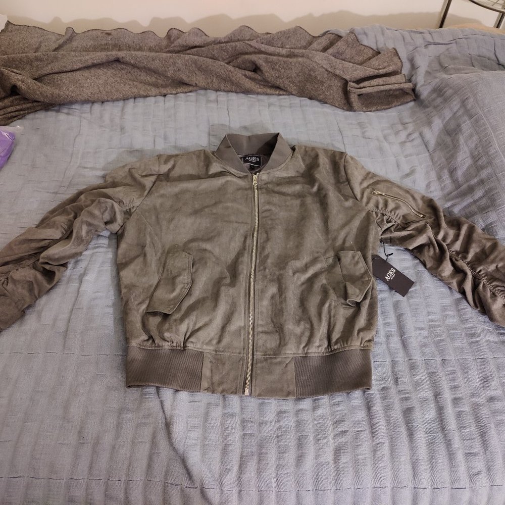 Ages Warhead Suede Charcoal Bomber